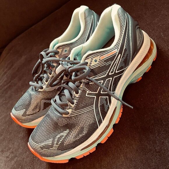 NEW Asics GEL NIMBUS 19 Womens Grey Seafoam Coral - Picture 11 of 14